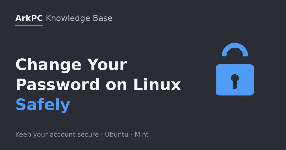 Change your password on Linux - padlock icon, do it safely