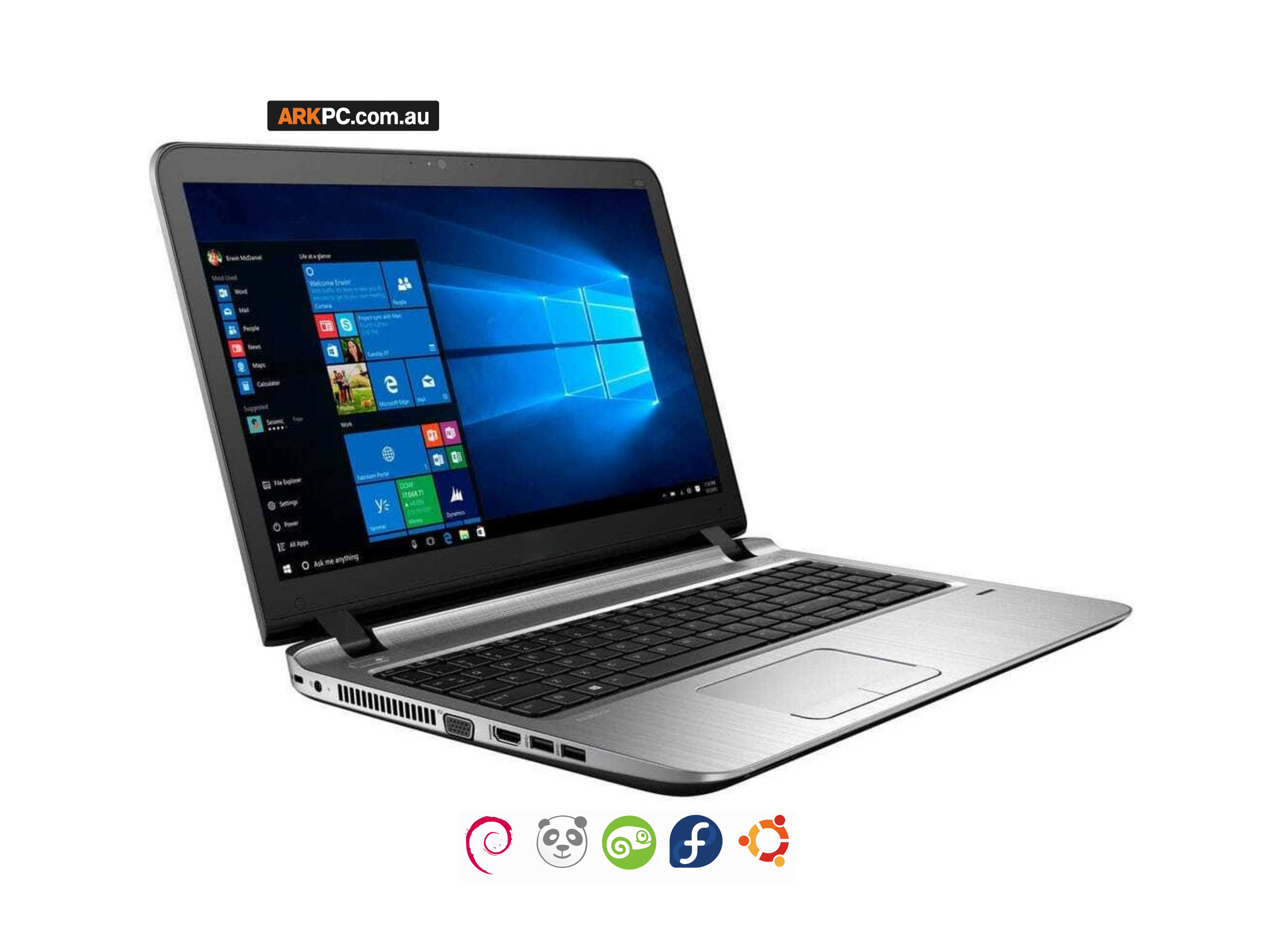 Refurbished Linux Laptop Intel i5 15.6″ 8GB 240GB SSD DVD Left
