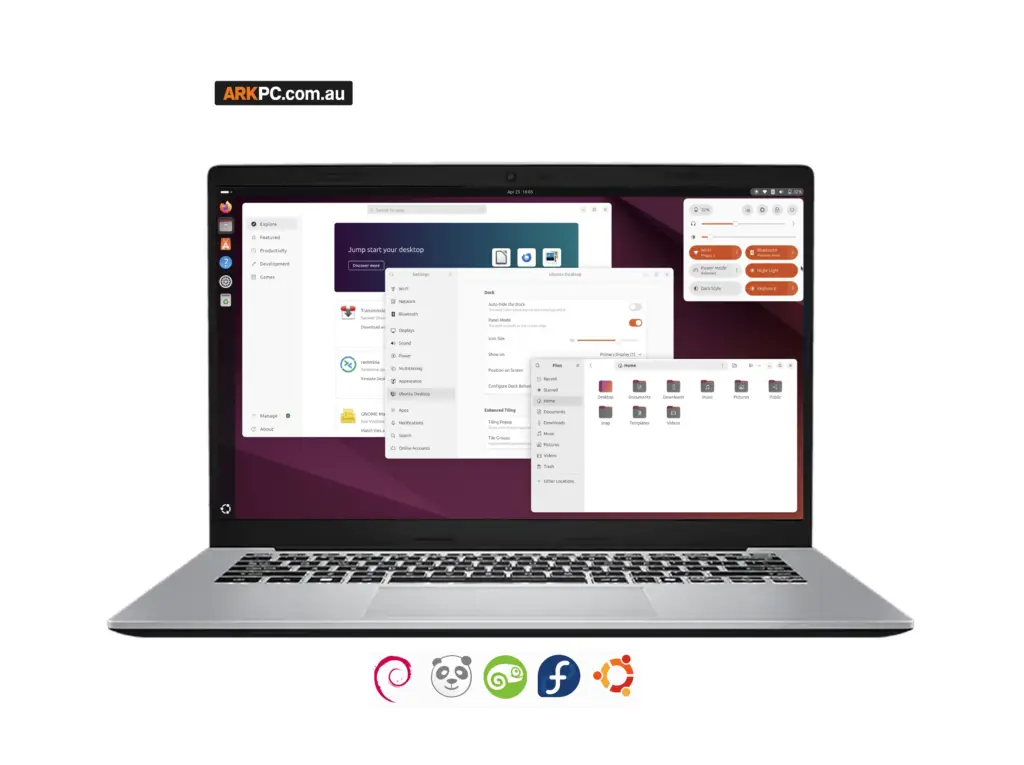 Brand New Linux Laptop Intel Core 7 14-inch 16GB 1TB NVMe with Ubuntu on screen