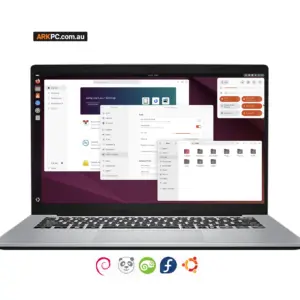 Brand New Linux Laptop Intel Core 7 14-inch 16GB 1TB NVMe with Ubuntu on screen