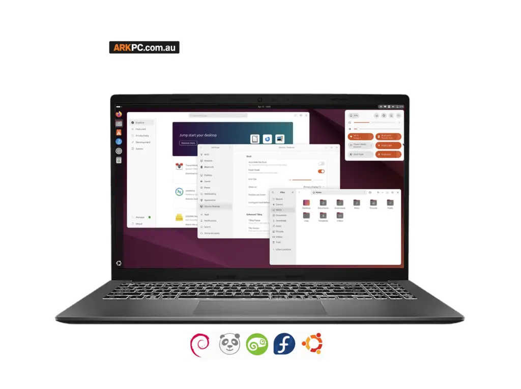 Brand New Linux Laptop Intel Core i7 15.6-inch 16GB 512GB NVMe with Ubuntu on screen
