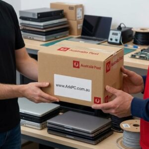 Linux installation service ArkPC sending a customer laptop by Australia Post Tracked
