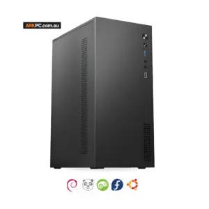 New Linux Desktop PC Essential Intel i3 8GB RAM 256GB NVMe – angled view