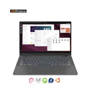 Refurbished Linux Laptop AMD Ryzen 7 14-inch 16GB 256GB NVMe touchscreen with Ubuntu on screen
