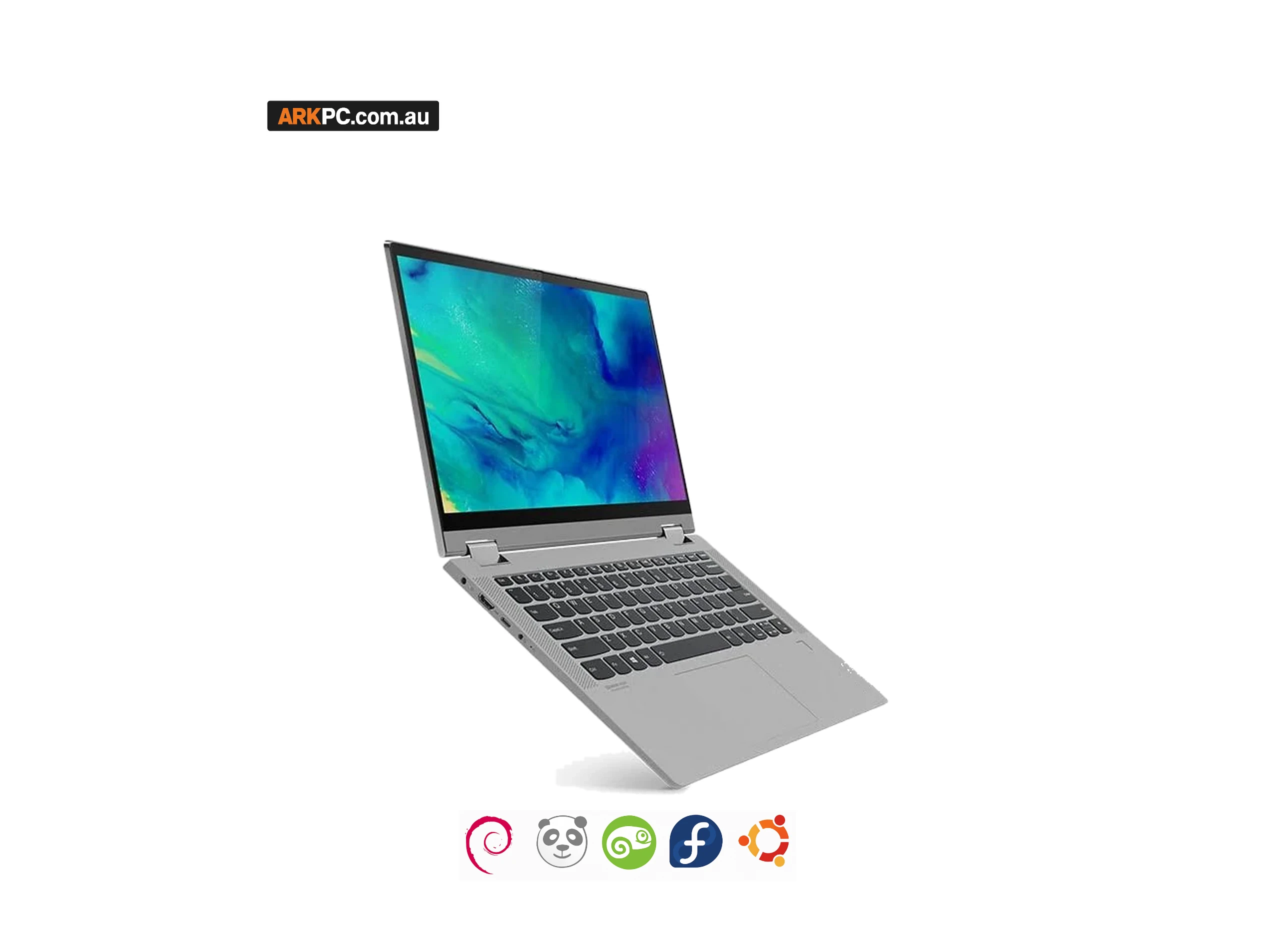 Refurbished Linux Laptop AMD Ryzen 7 14-inch 16GB 256GB NVMe left side view